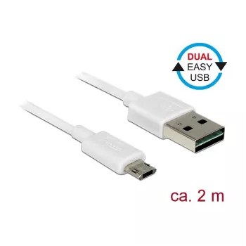 USB cable DeLOCK 84808 USB 2.0 2 m USB A Micro-USB B White