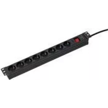 Power strip AS Schwabe 18191 for 19 inch rack, 48.30 cm, black