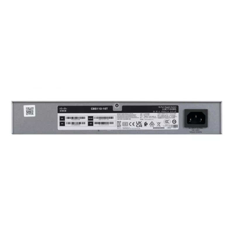 Switch, Cisco CBS110 Unmanaged L2 Gigabit Ethernet 16x RJ-45 (10/100/1000), 1U, 32 Gbps