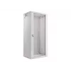 Lanberg WF01-6427-10S 27U 19 inch Wall-Mount Rack Cabinet 600x450mm, Tempered Glass Door, IP20, 60kg Load, White RAL9003, Flat-Pack