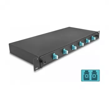 Fibre optic splice enclosure DeLOCK 66998 Black Metal 482x220x44mm