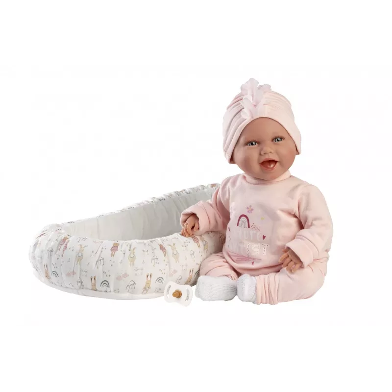 Baby doll Llorens Mimi Baby 42 cm — realistic face, laughs, soft body