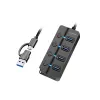 USB3.2 Gen1 HUB, 4xUSB-A on/off switch
