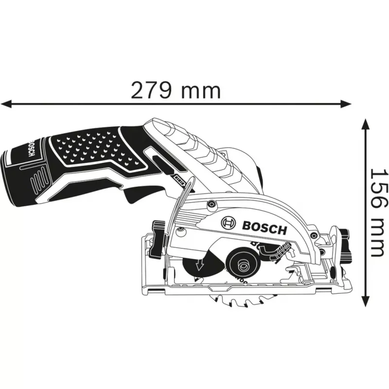 Cordless Handheld Circular Saw GKS 12V-26 Professional, 12Volt (Blue/black, 2x Lithium-Ion Battery 3,0Ah, in L-BOXX)