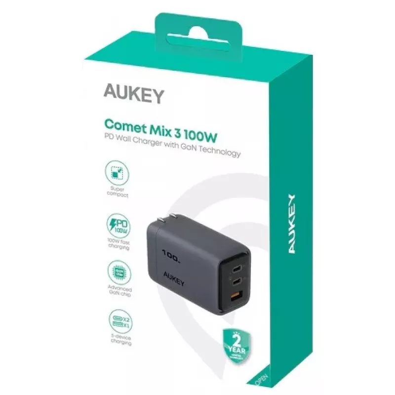 Comet Mix 3 Wall Charger PA-C5 3xUSB (2xUSB-C i 1xUSB-A) 100W 5A QC5.0 PD3.0 AFC PPS FCP SCP