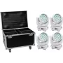 LED light set EUROLITE TMH-X4 White – 4 fixtures with carrying case and wheels