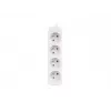 Power strip 1.5m, white, 4 sockets, cable made of solid copper