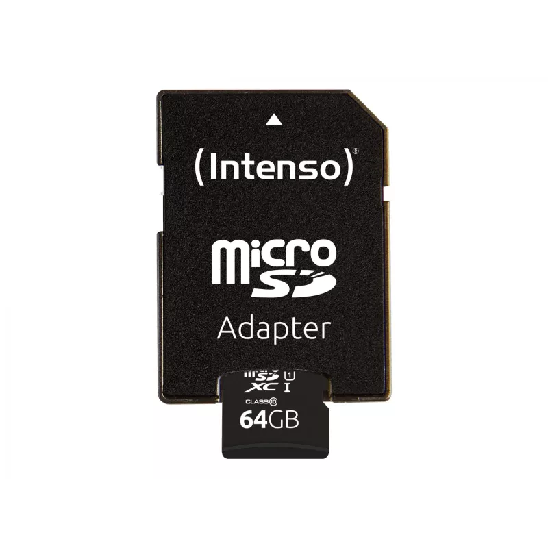 Intenso Performance - Flash Memory Card (microSDXC-an-SD-Adapter inbegriffen) - 64GB - UHS-I U1 / Class10 - microSDXC UHS-I (3424490)