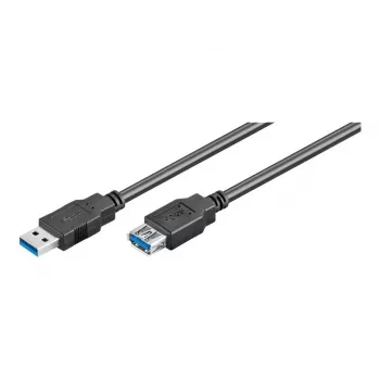 Wentronic Goobay USB 3.0 SuperSpeed Extension Cable, Black, 5 m - USB 3.0-Plug (Type A) > USB 3.0-Socket (Type A) (95726)