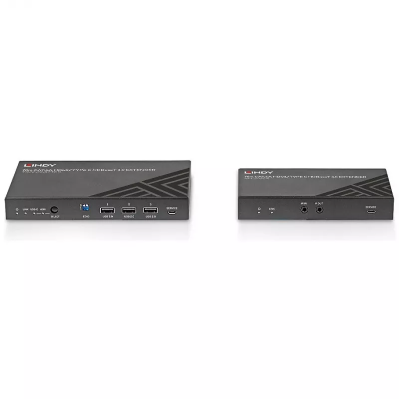 Lindy 70m Cat.6A HDMI 4K60 & Type C HDBaseT 3.0 KVM Extender