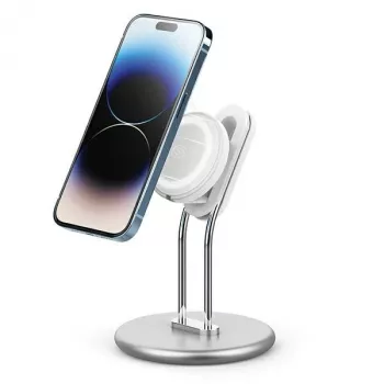Phone stand SODI SIM-300 silver MagSafe — desktop holder for MagSafe-compatible iPhone