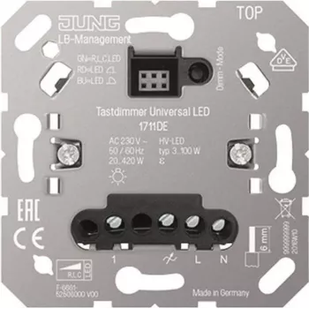 Dimmer switch Jung 1711DE Universal LED, rotary/press control, for LED lamps