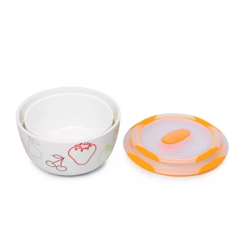 Salad bowl Oursson BS4781RC/OR Round Ceramic 2 pcs