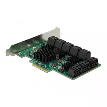 DeLOCK 16 port SATA PCI Express x4 Card 6 Gbit/s Green Grey