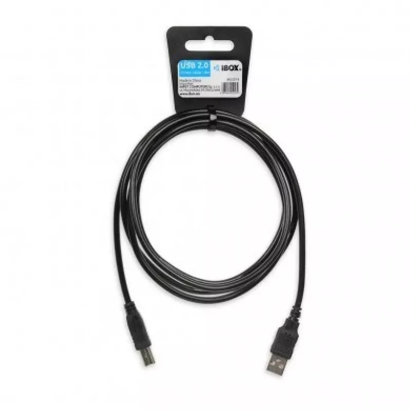USB cable IBOX IKU2D 1.8 m — USB A to USB B, USB 2.0, black