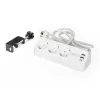 Power strip DIGITUS 3-way with 2×USB-A and 1×USB-C, 3 AC outlets Type E/F, 1.5 m cable, white