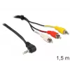 Video cable adapter DeLOCK 84504 1.5m 3.5mm 3 x RCA Black
