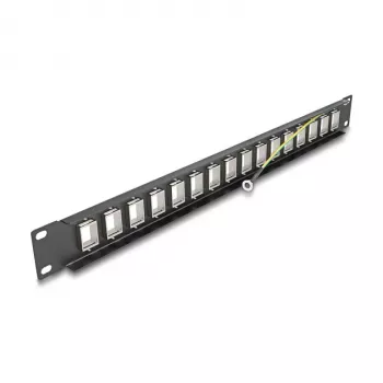 DeLOCK 19 inch Keystone Patch Panel 16 port 1U black