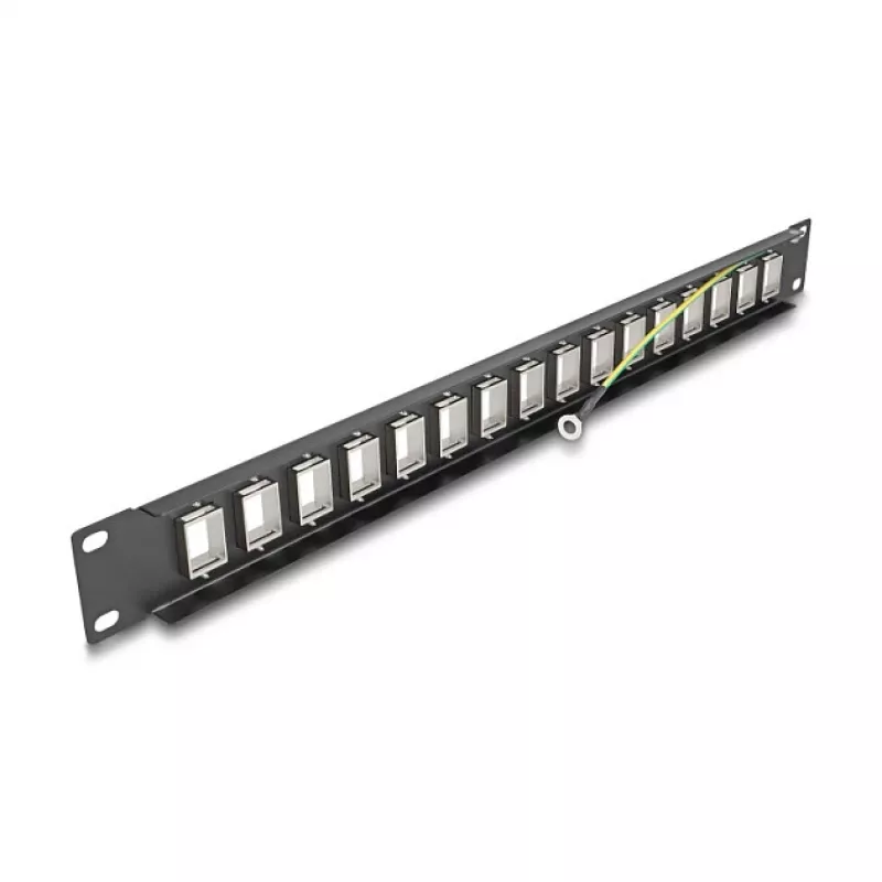 DeLOCK 19 inch Keystone Patch Panel 16 port 1U black