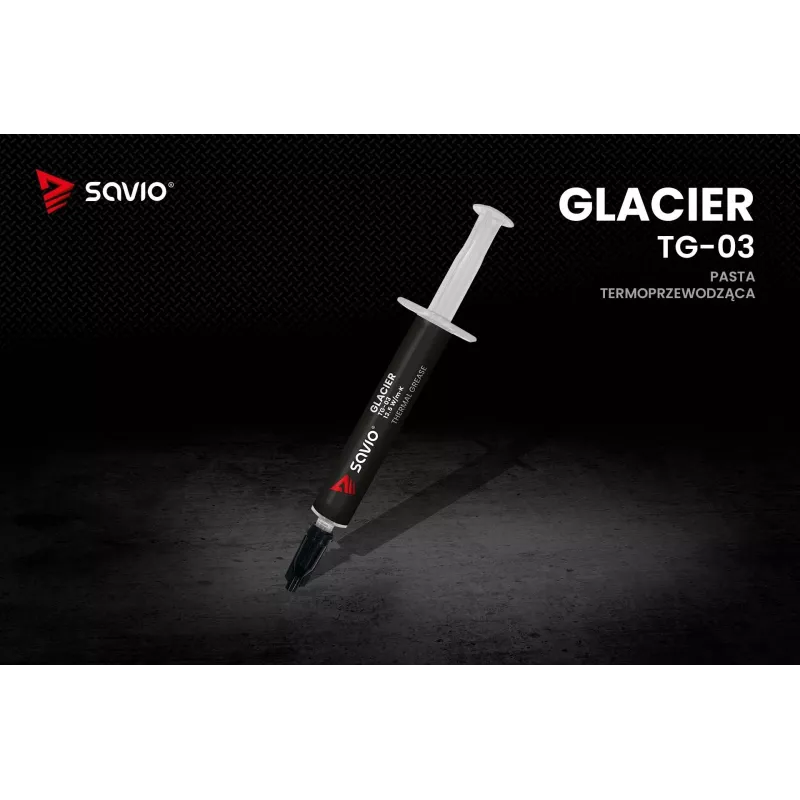 Thermal paste SAVIO TG-03 1 g — 13.5 W/m·K, grey, includes applicator and spatula