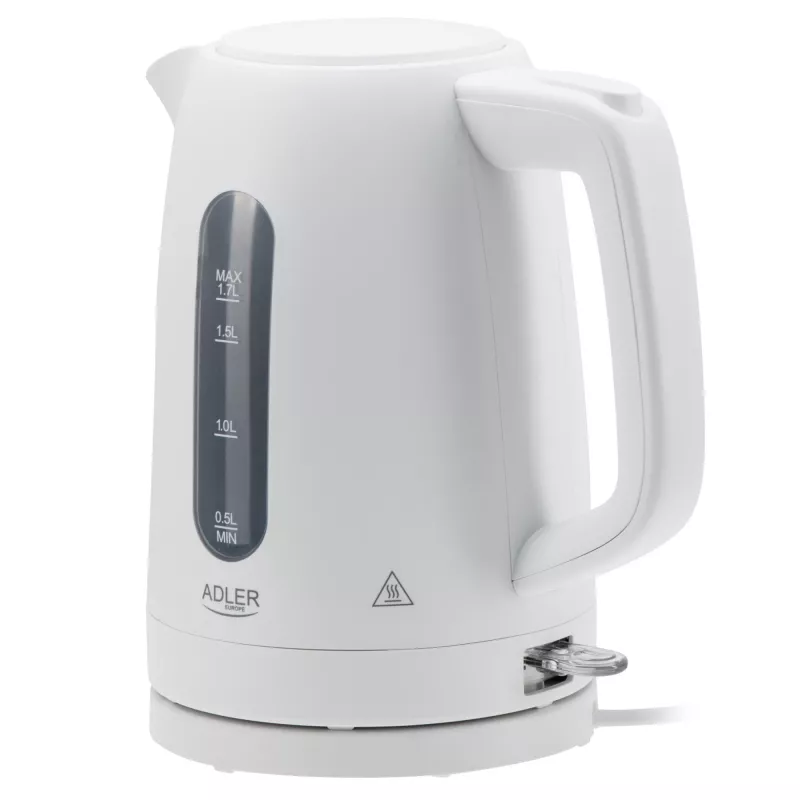 Electric kettle Adler AD 1379w — 1.7 L, up to 2200 W, white, 360° swivel base, polypropylene