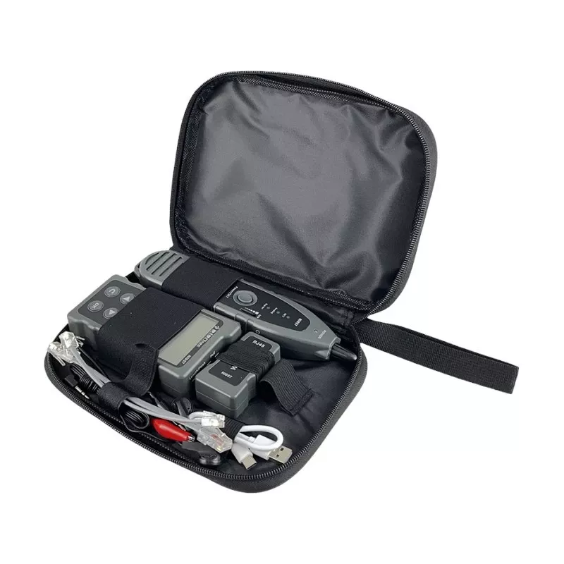 UTP/STP cable tester A-LAN NI057 with PoE detection, cable length measurement, RJ-45 support, LCD and LED indicators