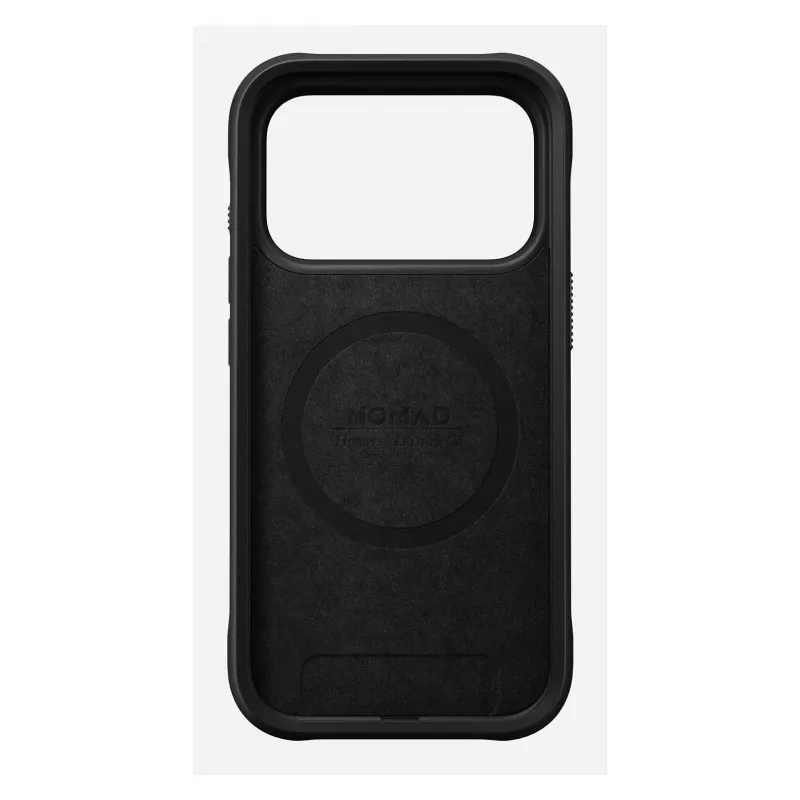 Mobile phone cover Nomad Rugged Leather Case for Apple iPhone 17 Pro, leather/TPU/PC/aluminium, fits 16 cm (6.3 inch) screens, black