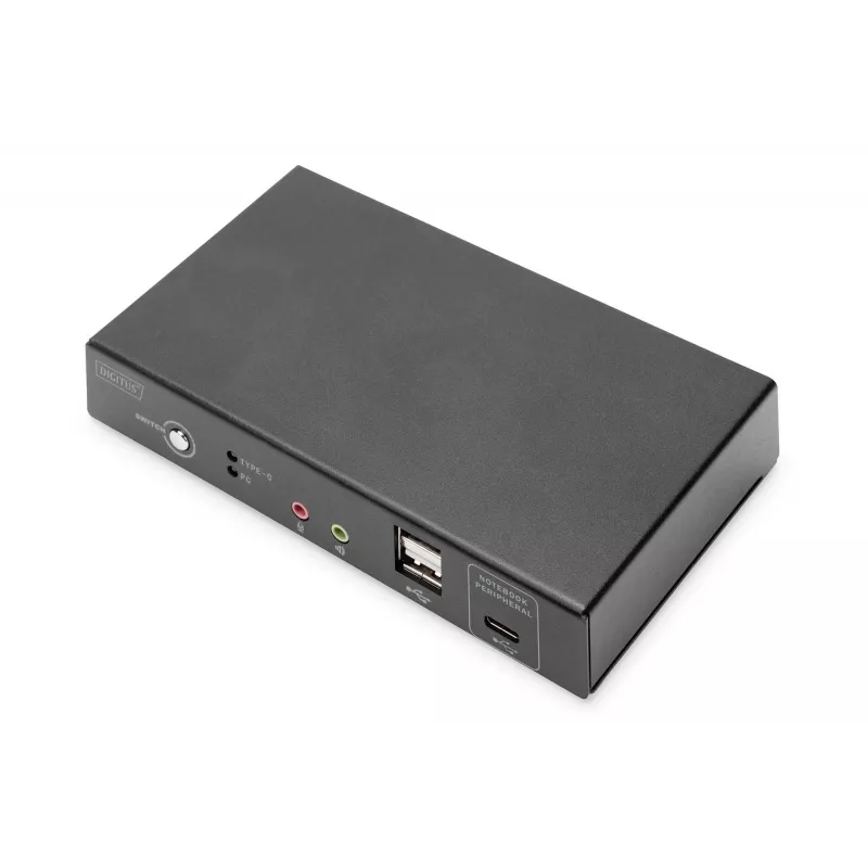 DIGITUS DS-12901 - KVM-/Audio-/USB-Switch - 4K 30 Hz, USB-C/USB/HDMI-input, HDMI-output, Network