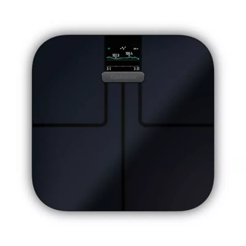Electronic personal scale GARMIN Index S2 — black, max 181.4 kg, Wi‑Fi/Bluetooth, body composition