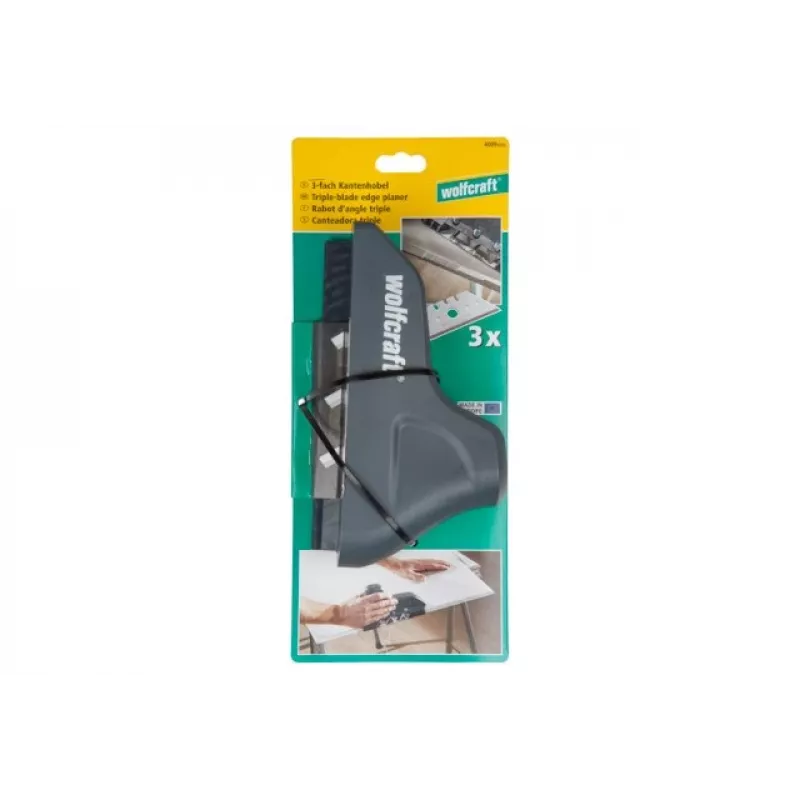 Planer Wolfcraft Triple-blade edge planer 4009000 — graphite, trapezoidal blades, suitable for plasterboard