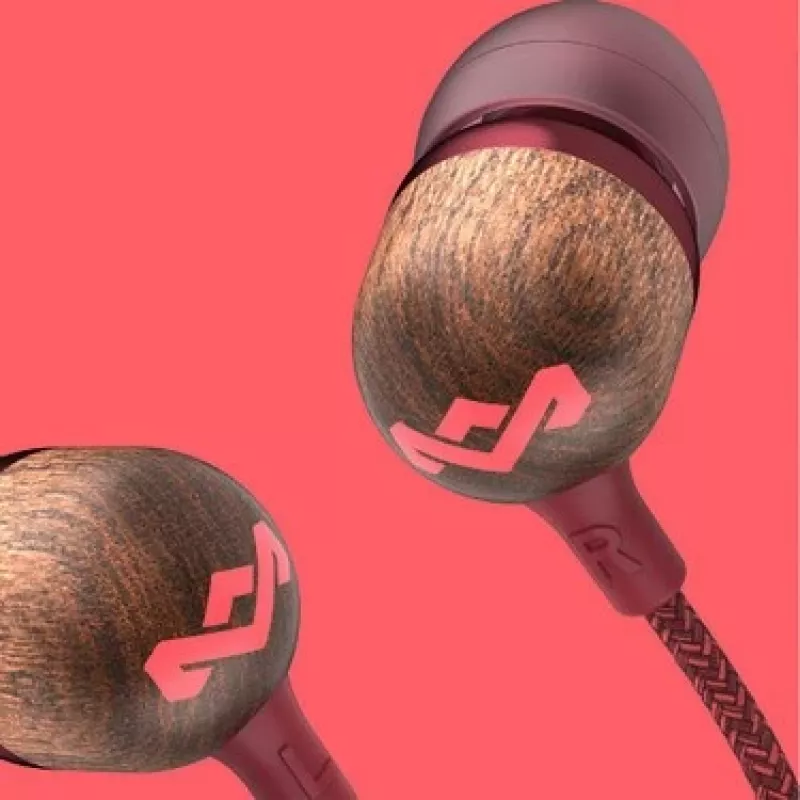 The House Of Marley Smile Jamaica Headset Wired In-ear Calls/Music Red, Wood