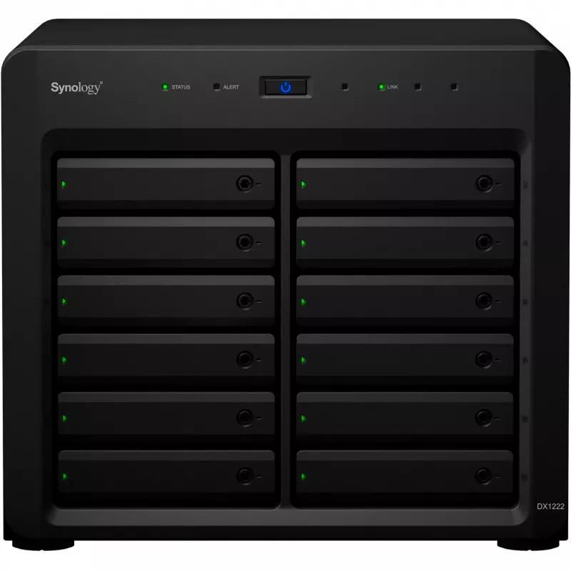 HDD/SSD enclosure Synology DX1222 12 drives 192 TB Black