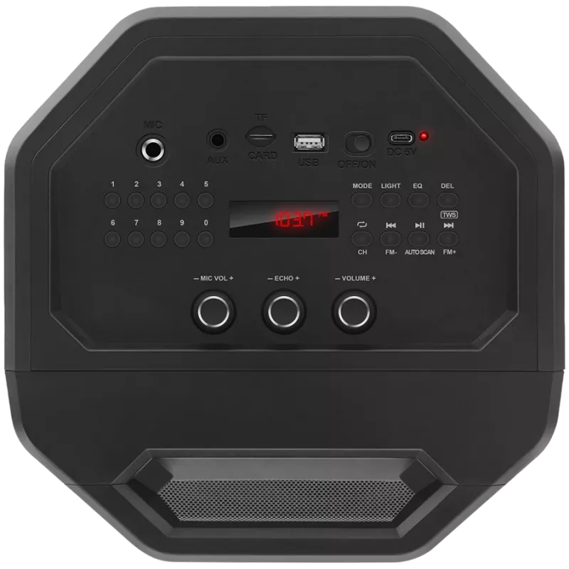 Speaker SVEN PS-600, black (50W, TWS, Bluetooth, FM, USB, microSD, LED-display, 4000mAh)