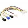 DeLOCK Molex 4 pin > 4 x 2 pin fan (12 V / 7 V / 5 V) - Netzkabel für Lüfter - interne Stromversorgung, 4-polig (M) bis Molex, 2-polig - 20 cm