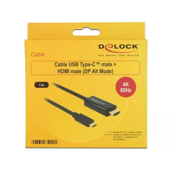 Video Cable Adapter DeLOCK 85290 USB Type-C to HDMI 1m Black