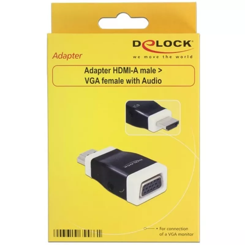 Cable Gender Changer DeLOCK 65586 HDMI-A to VGA Black White