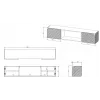 Cama RTV cabinet LARA 183x35x37 white matt + white mantelpiece