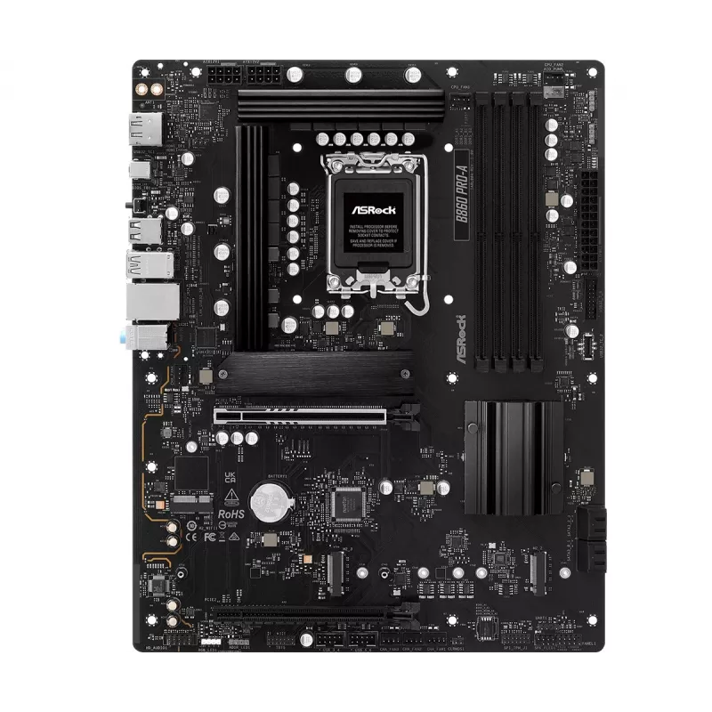 Motherboard ASRock B860 Pro-A — Intel B860 ATX, LGA 1851, DDR5, 4x DIMM, 256GB, 2.5Gb LAN, 1x M.2, 4x SATA III