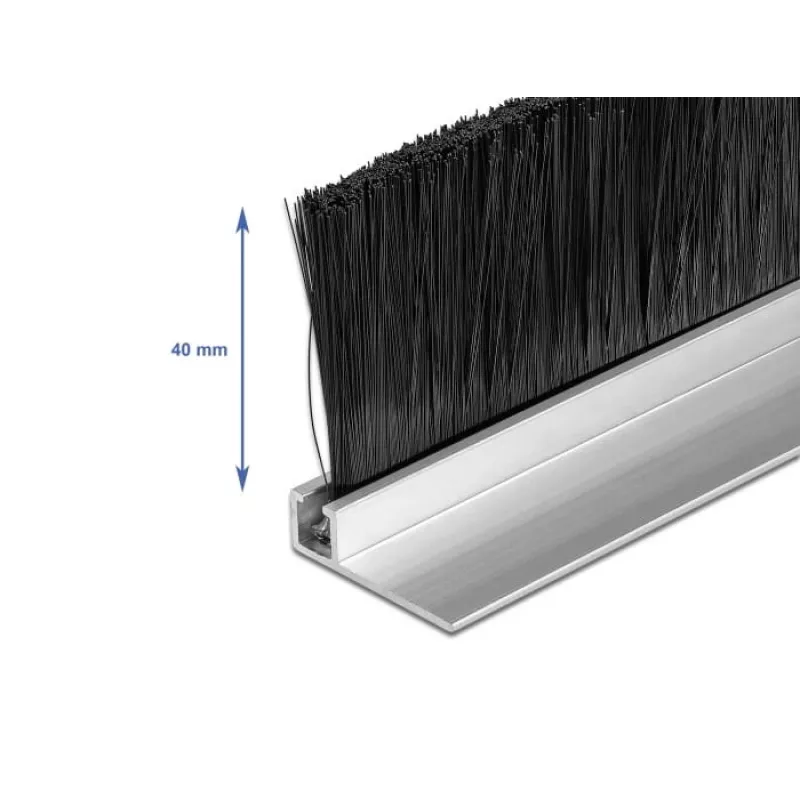Brush strip DeLOCK 66652 40 mm with aluminium profile angled