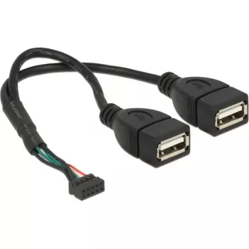 USB cable DeLOCK 84933 USB 2.0 0.2 m 2 x USB A Black
