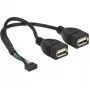 USB cable DeLOCK 84933 USB 2.0 0.2 m 2 x USB A Black