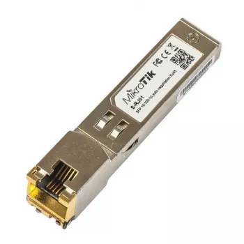 Network switch module MikroTik S-RJ01 — 1× Gigabit Ethernet (RJ-45), 1000 Mbps, 1.25 Gbit/s data rate, 0.1 km transmission