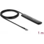 External LTE antenna DELOCK 90711 TS9 male 1.5 dBi omnidirectional fixed with 1 m RG-174 cable for adhesive outdoor mounting, black