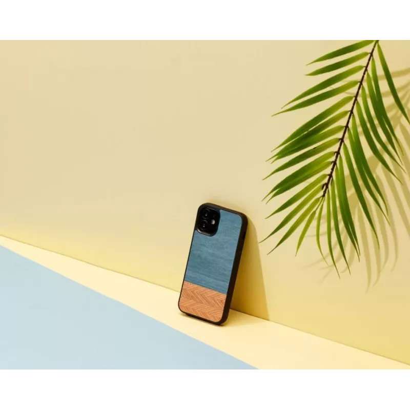 Phone case man and wood for iPhone 12 mini — denim black