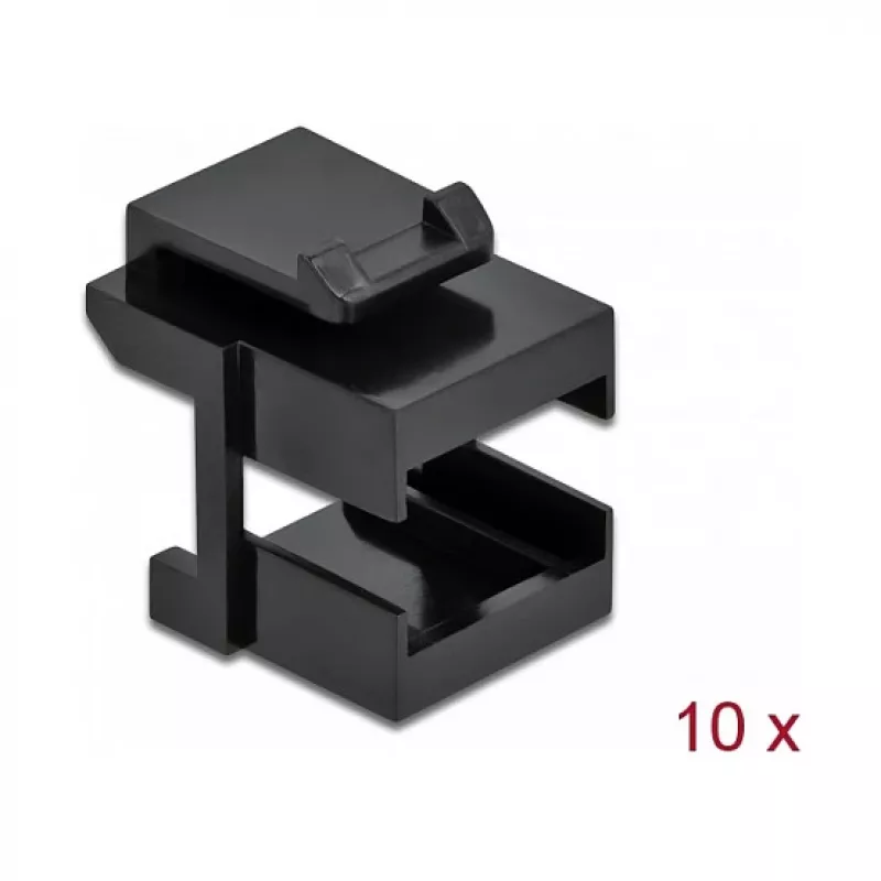 Keystone cover DeLOCK 86806 black for fibre couplers 10 pieces