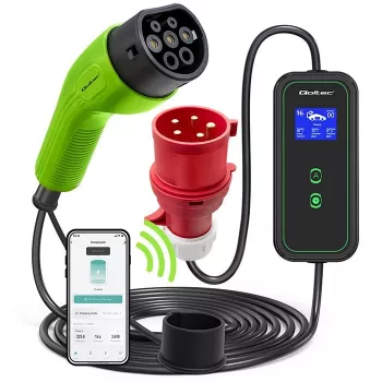 Electric car charger QOLTEC 52478 11 kW Type 2 plug 5 m cable