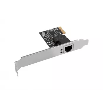 Internal Ethernet Network Card LANBERG PCE-1GB-201, PCI Express, 1× RJ-45 Gigabit (1000 Mbit/s), black