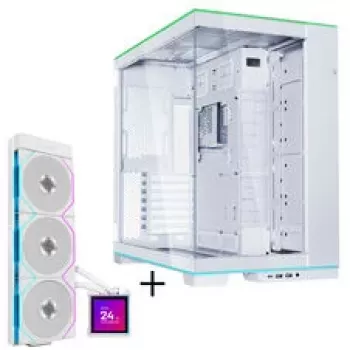 Lian Li O11 Dynamic EVO RGB PC-Enclosure Bundle + HydroShift II LCD-S 360TL AiO- White