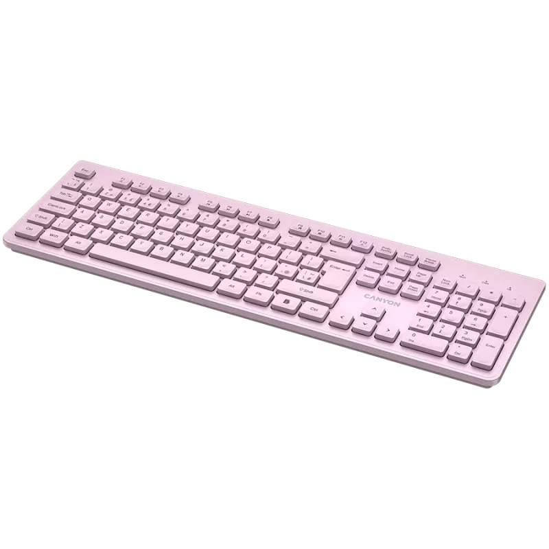 Wireless Keyboard CANYON HKB-W01 — compact pink layout, UK/US keycaps