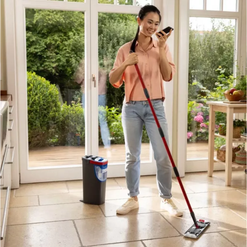 Mop VILEDA Microfibre 1200 ml Wet, 360° rotating head, 140.5 cm stick, removable machine-washable head